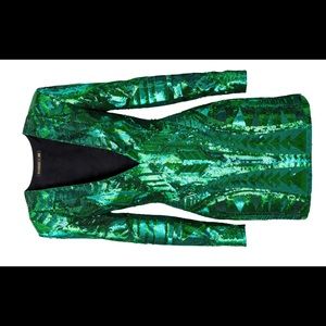 BalmainxH&M Sequin Dress Green